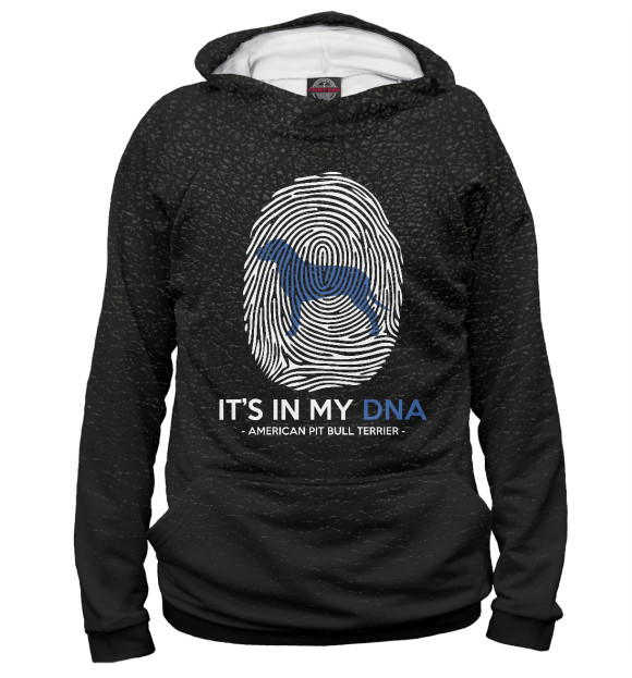Женское худи с изображением It's my DNA Pit Bull Terrie цвета Белый