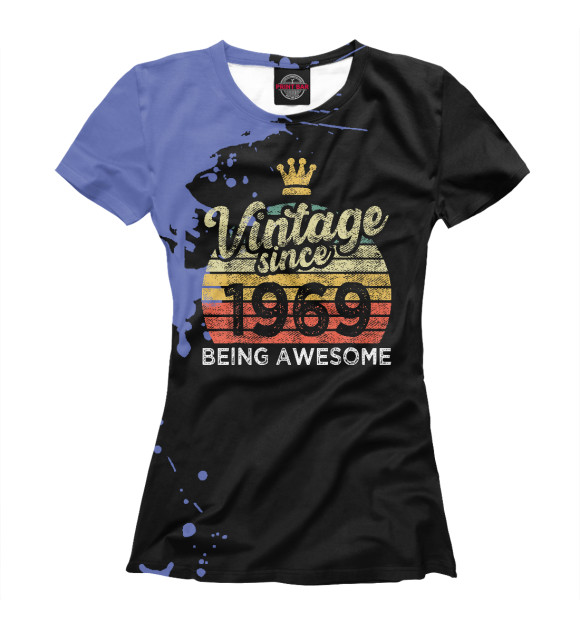 Футболка для девочек с изображением Vintage Since 1969 цвета Белый