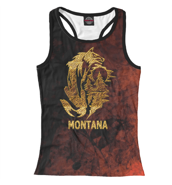 Женская майка-борцовка с изображением MONTANA цвета Белый