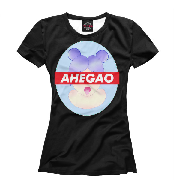 Женская футболка с изображением AHEGAO цвета Белый