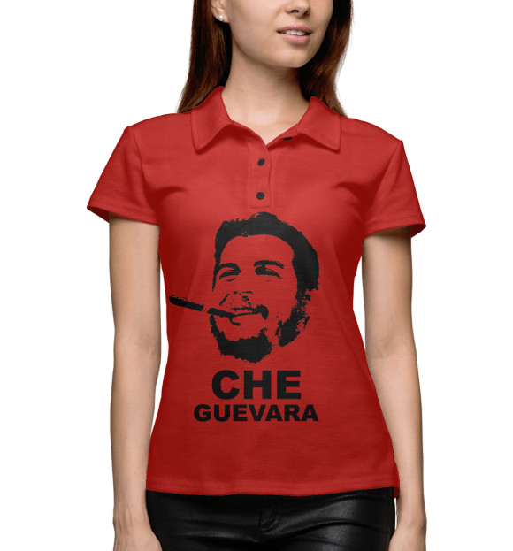 Женское поло с изображением Che Guevara цвета Белый