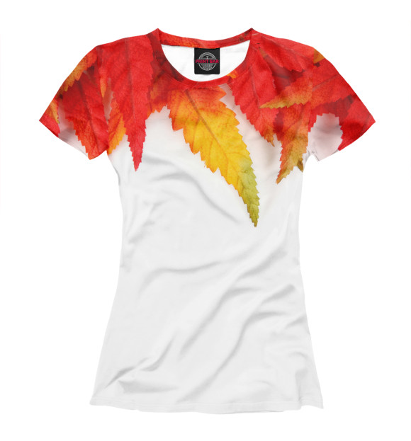 Женская футболка с изображением Осень цвета Белый