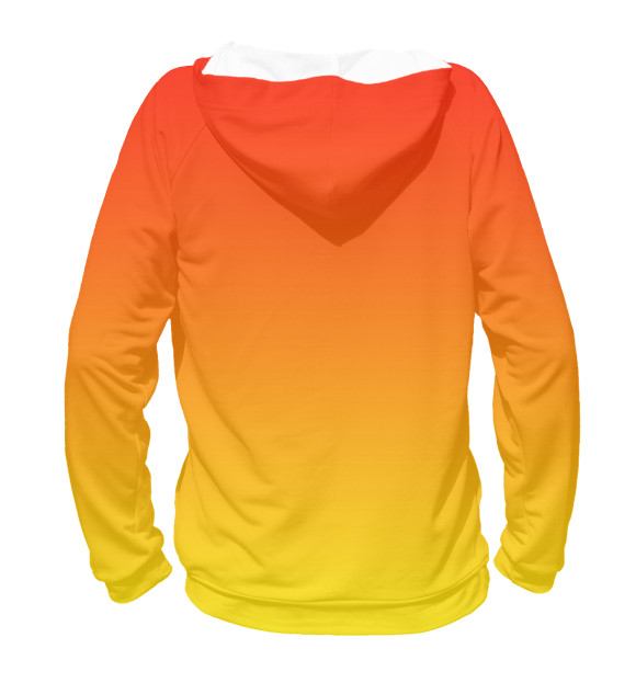 Мужское худи с изображением Градиент: Красный в Желтый цвета Белый