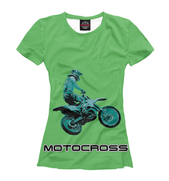 Женская футболка с изображением Мотокросс цвета Белый