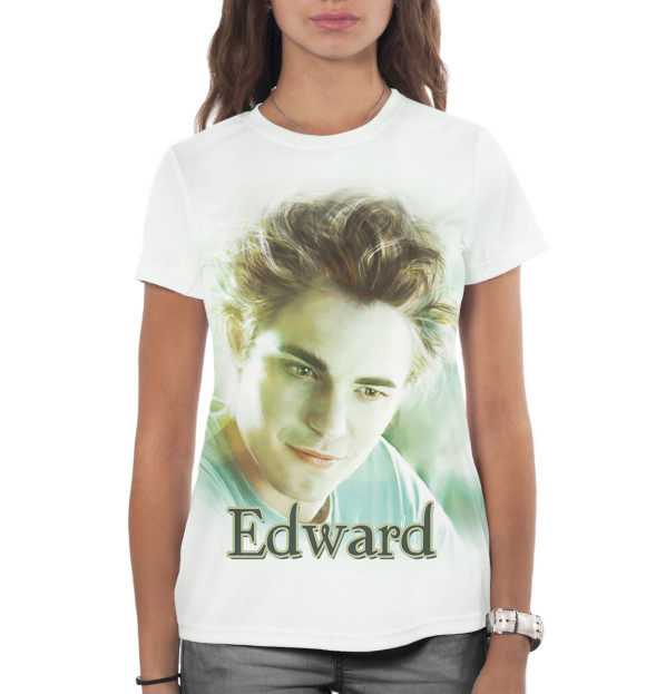 Женская футболка с изображением Эдвард цвета Белый