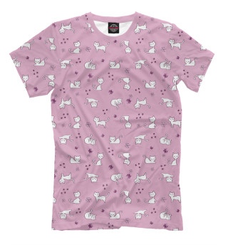 Мужская футболка Коты на Розовом