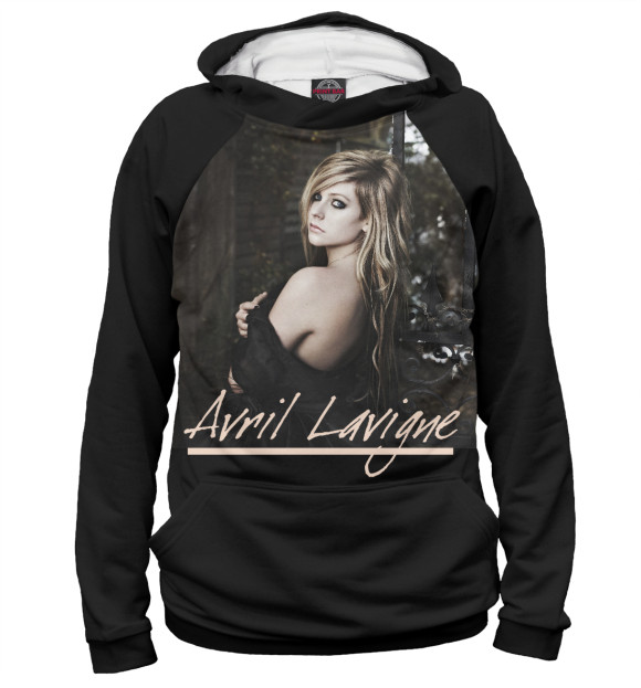 Женское худи с изображением Avril Lavigne in Black цвета Белый