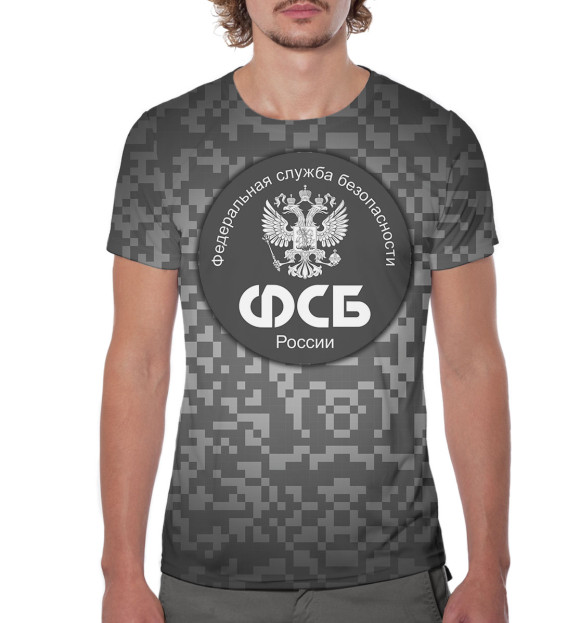 Мужская футболка с изображением ФСБ цвета Белый