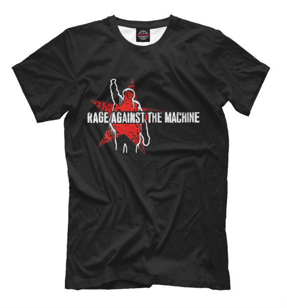 Мужская футболка с изображением Rage Against the Machine цвета Черный