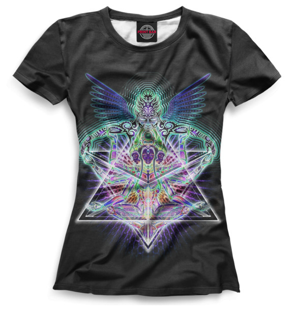 Женская футболка с изображением Psychedelic цвета Белый