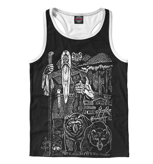 Мужская майка-борцовка с изображением Кудым Ош цвета Белый