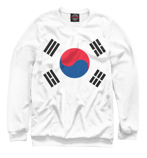 Свитшот для девочек с изображением Южная Корея цвета Белый