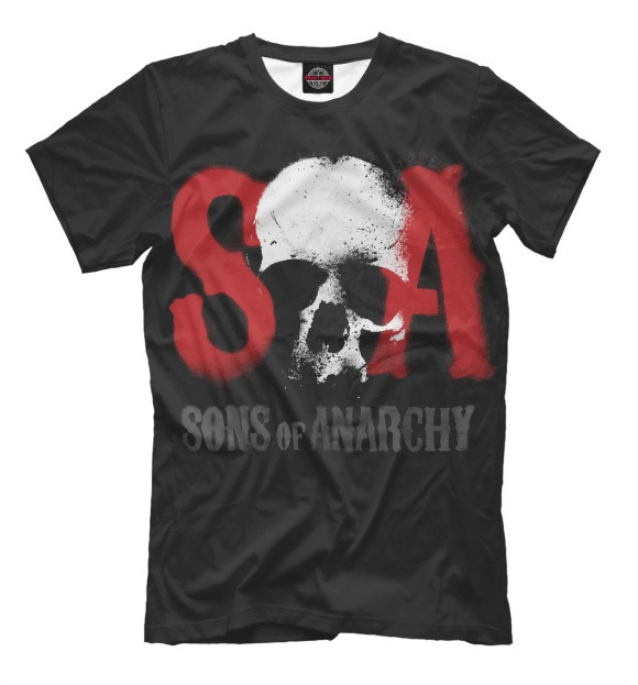 Мужская футболка с изображением Сыны анархии цвета Черный