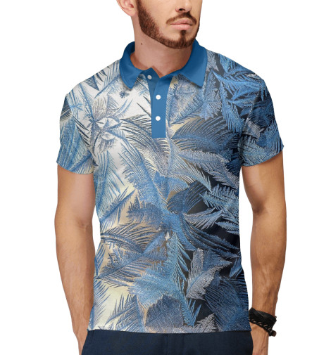 

Поло Print Bar, Белый, Ледяные перья