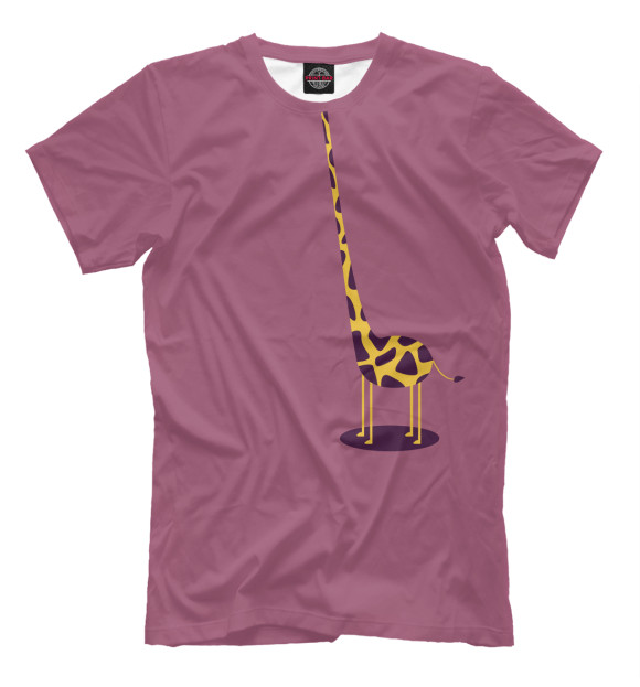 Мужская футболка с изображением Жираф цвета Серый