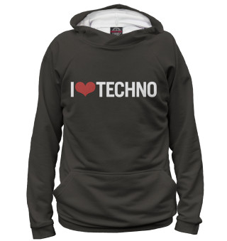 Мужское худи I Love Techno