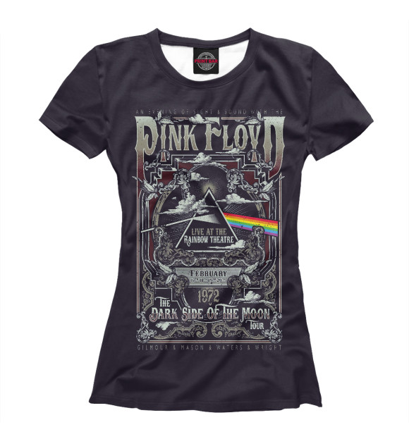 Женская футболка с изображением Pink Floyd цвета Белый