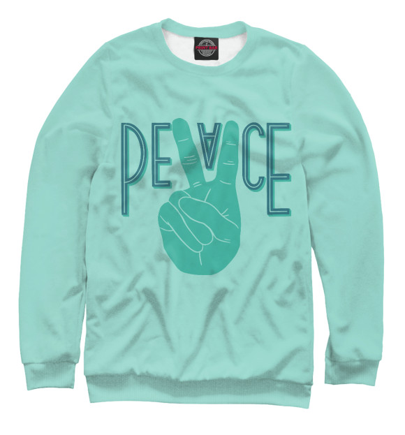 Мужской свитшот с изображением Мир цвета Белый