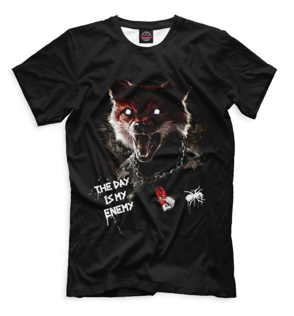 Мужская футболка с изображением The Day Is My Enemy цвета Черный