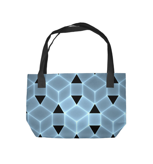 Пляжная сумка с изображением Blue cube цвета 