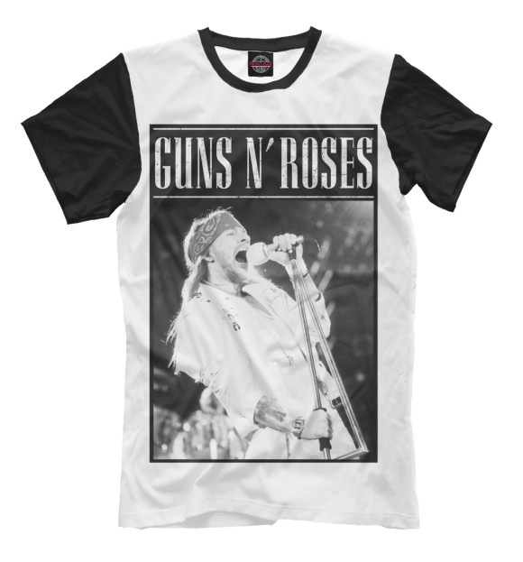 Мужская футболка с изображением Guns N' Roses цвета Молочно-белый