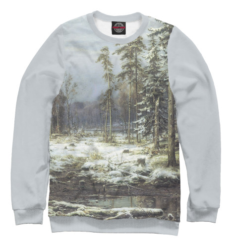 

Свитшоты Print Bar, Белый, Шишкин И.И. Первый снег