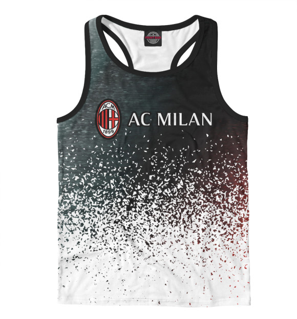 Мужская майка-борцовка с изображением AC Milan / Милан цвета Белый
