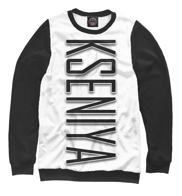 Свитшот для девочек с изображением Kseniya-black цвета Белый