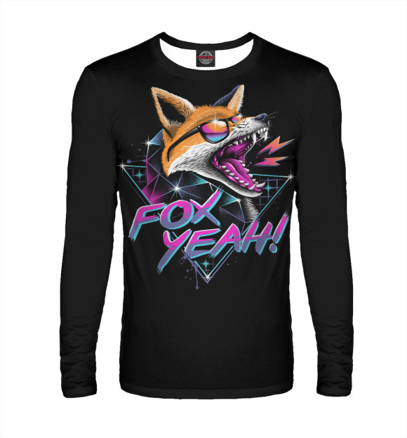 Мужской лонгслив с изображением Fox Yeah! цвета Белый