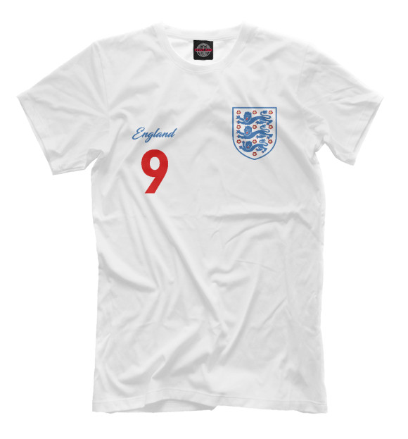 Мужская футболка с изображением Гарри Кейн - Сборная Англии цвета Молочно-белый