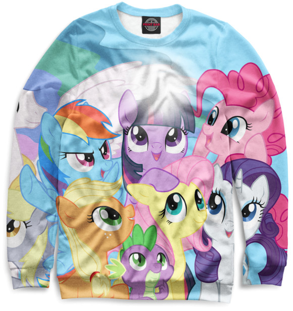 Мужской свитшот с изображением My Little Pony цвета Белый