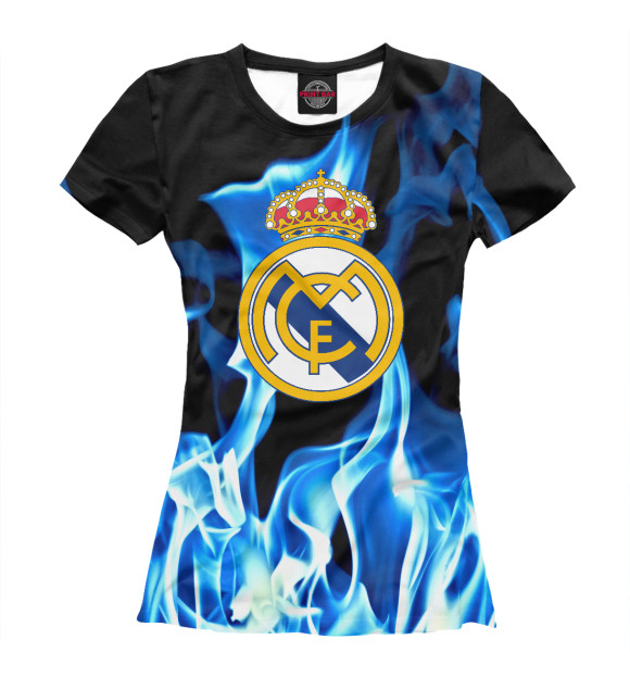 Футболка для девочек с изображением FC REAL MADRID цвета Белый