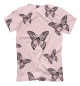 Мужская футболка Розовые бабочки
