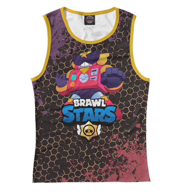 Женская майка с притом Brawl Stars Вольт цвета Белый Женская майка с изображением Brawl Stars Вольт цвета Белый