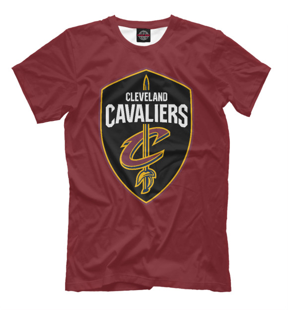 Мужская футболка с изображением Cleveland Cavaliers цвета Темно-бордовый