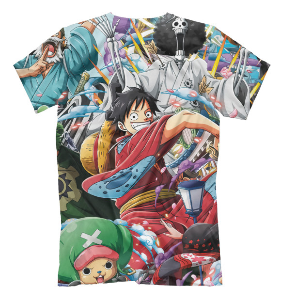 Футболка для мальчиков с изображением One Piece Большой куш цвета Белый