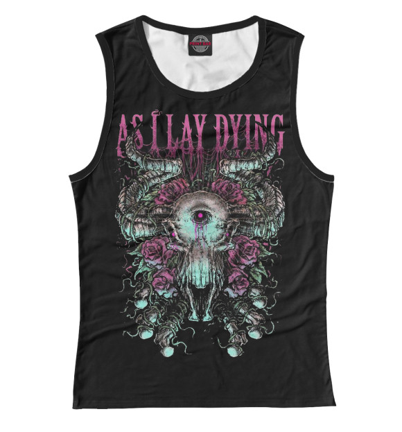 Женская майка с изображением As I Lay Dying цвета Белый
