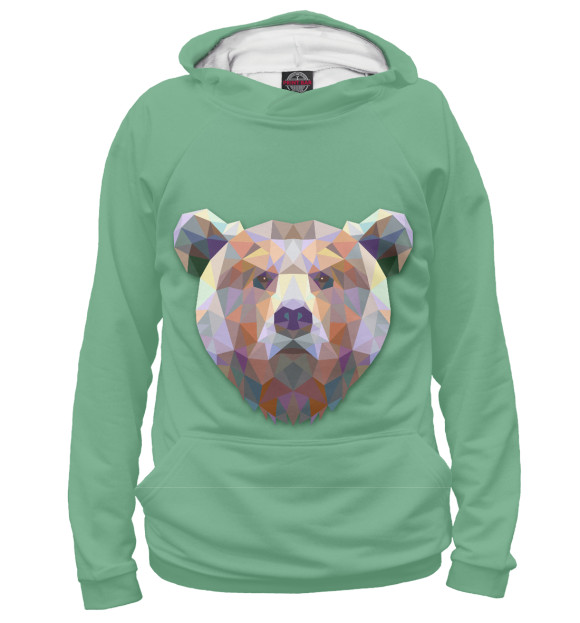 Мужское худи с изображением Grizzly цвета Белый