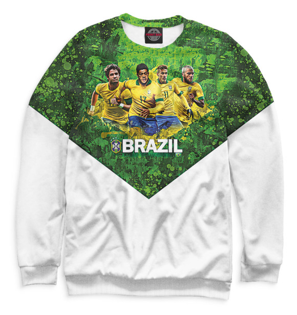 Мужской свитшот с изображением Сборная Бразилии цвета Белый
