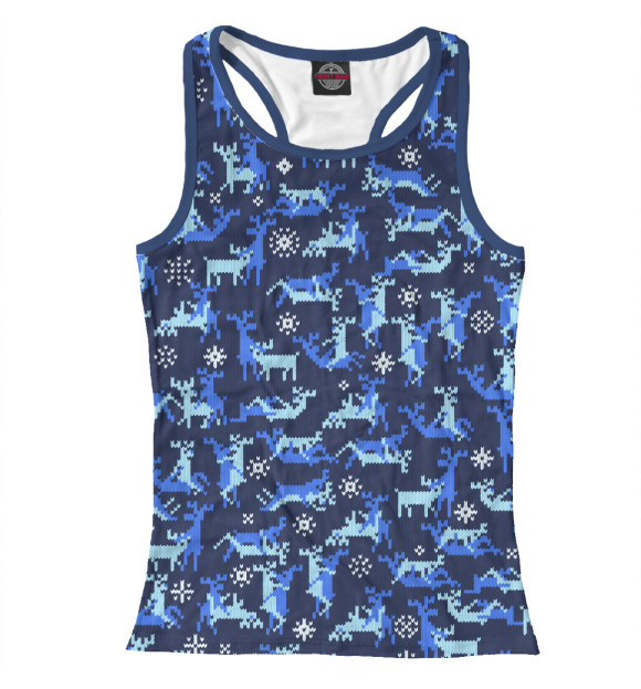 Женская майка-борцовка с изображением C оленями цвета Р‘РµР»С‹Р№