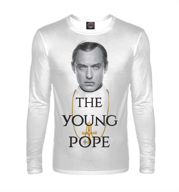 Мужской лонгслив с изображением The Young Pope цвета Белый