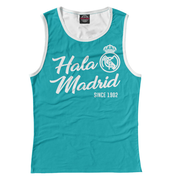 Майка для девочки с изображением Реал Мадрид цвета Белый