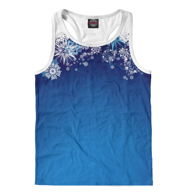 Мужская майка-борцовка с изображением снежинки цвета Белый