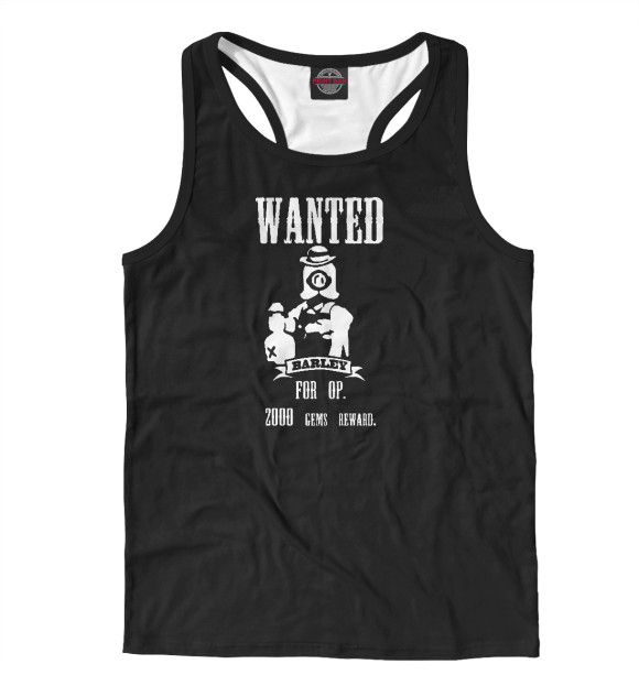 Мужская майка-борцовка с изображением Wanted Barley цвета Белый