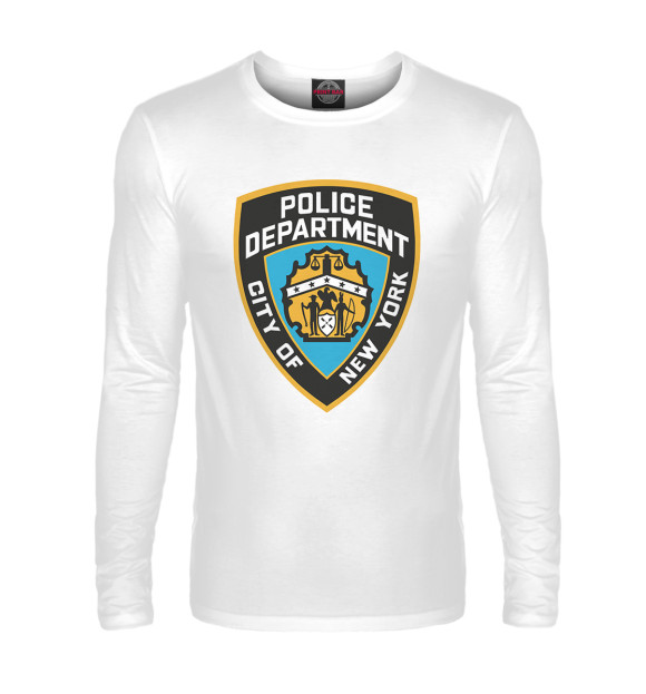 Мужской лонгслив с изображением New York City Police Department цвета Белый