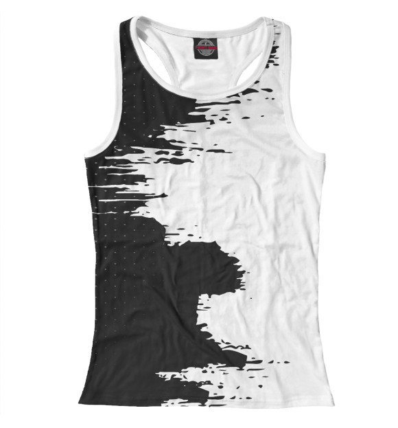 Женская майка-борцовка с изображением Чёрно-белая геометрия цвета Белый