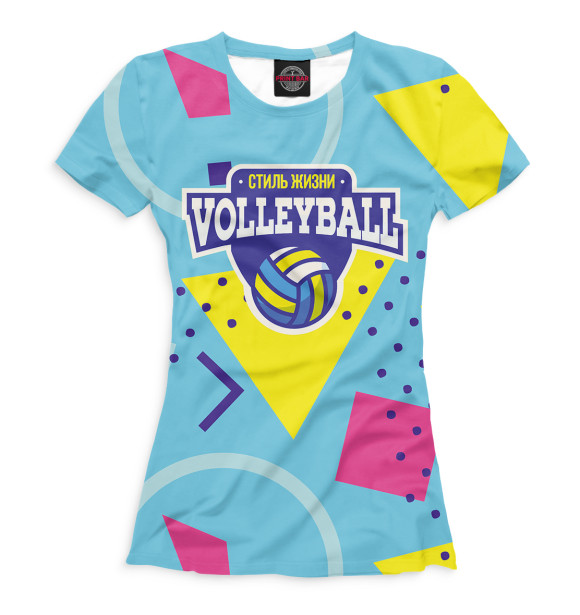 Женская футболка с изображением Волейбол — стиль жизни цвета Белый