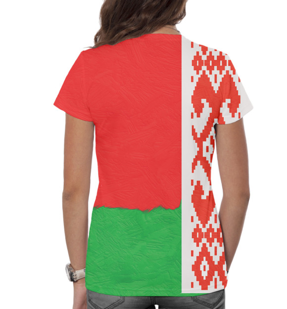 Женская футболка с изображением Беларусь цвета Белый