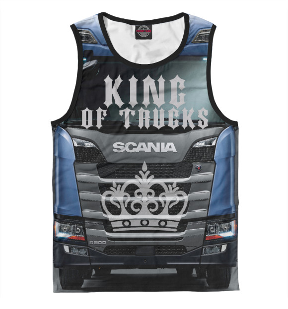 Майка для мальчика с изображением SCANIA - король грузовиков цвета Белый