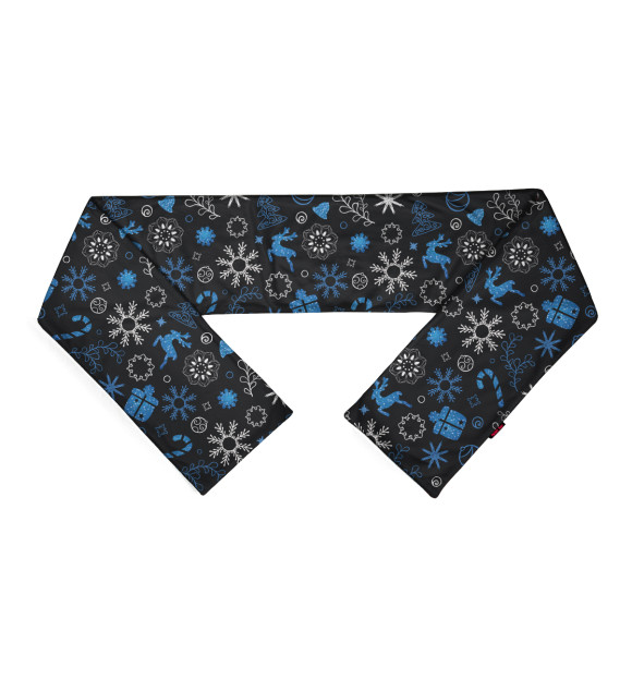 Шарф с изображением Новый Год цвета Белый